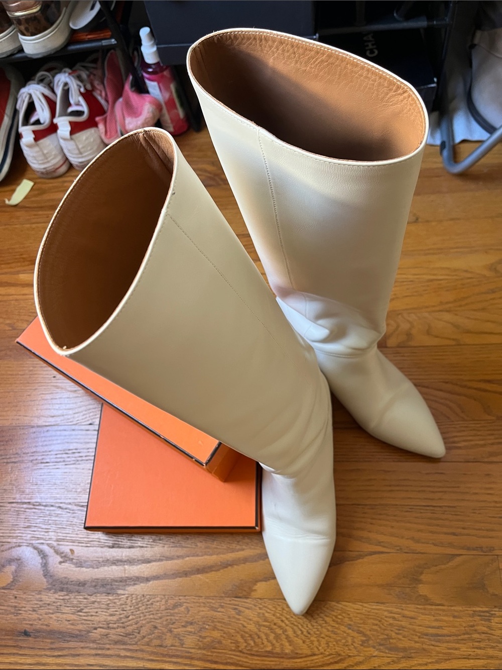 Emerson Fry Ivory Knee-High Leather Boots